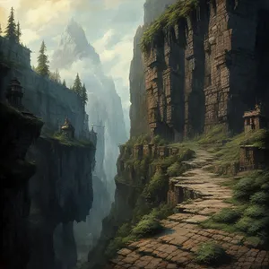 Ancient Castle atop Majestic Mountain