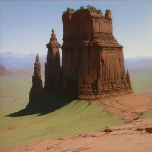 Majestic Cliffside Desert Temple in National Park