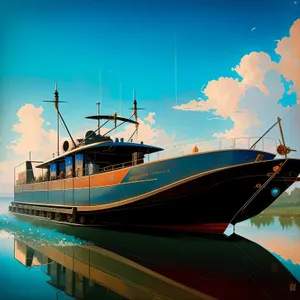 Coastal Fishing Boat at a Scenic Harbor