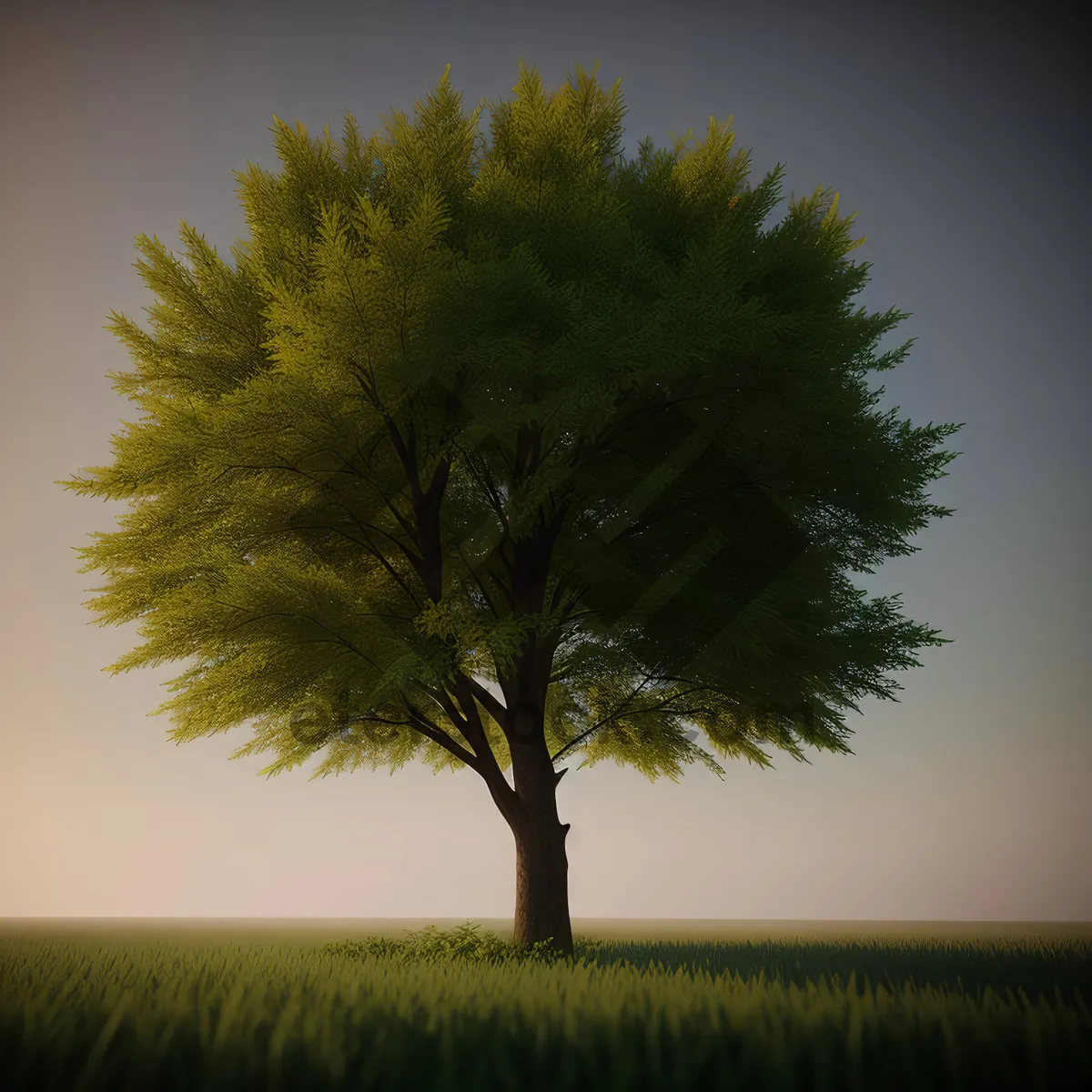 Picture of Idyllic Oak Forest Under Summer Sun