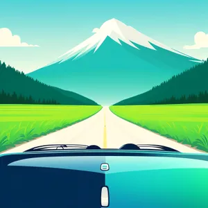 Serene Countryside Hill with Green Meadow and Clear Sky