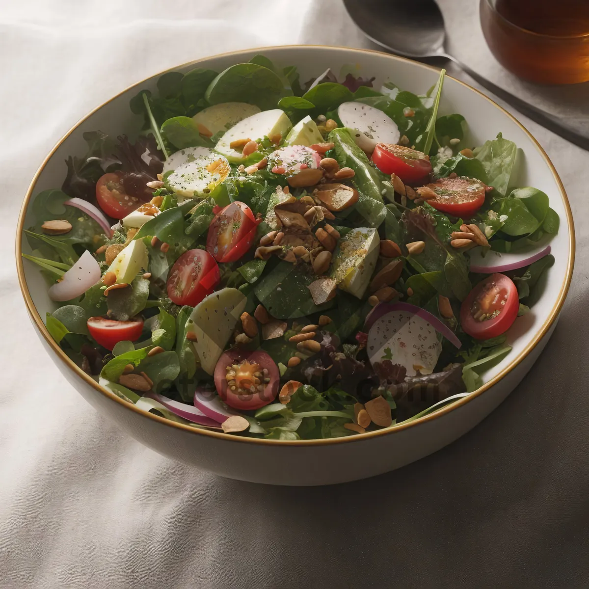 Picture of Fresh Mixed Salad with Beef and Green Peas