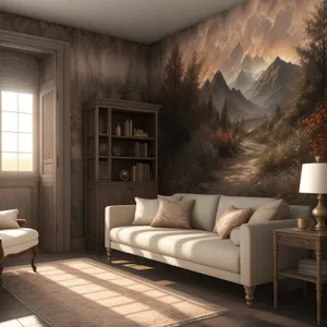 Cozy Modern Bedroom Retreat with Stylish Sofa