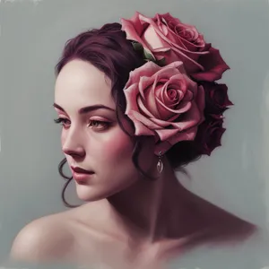 Sultry Serenity: Beautiful brunette with ethereal floral crown