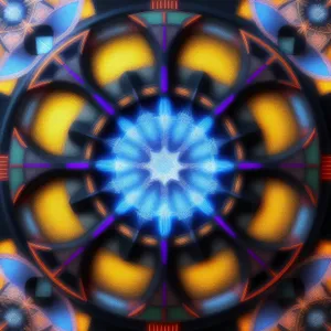 Vibrant Kaleidoscope Mosaic: Healing Design with Abstract Fractal Patterns