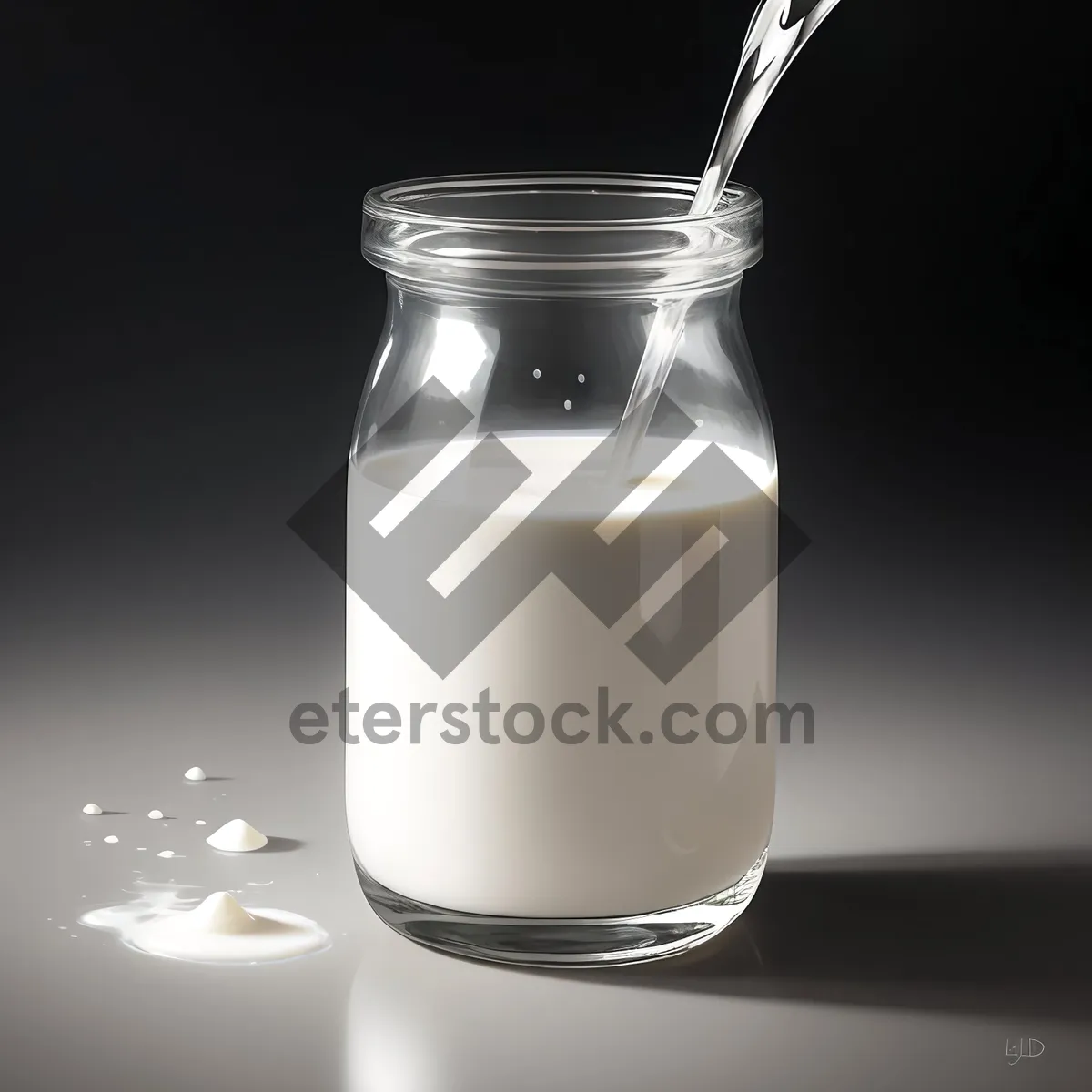 Picture of Refreshing Organic Milk in Glass Bottle