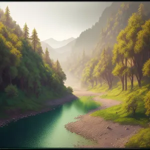 Serene Reflections in Autumn-Filled Valleys