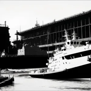 Maritime Transport: Cargo Ship at Harbor