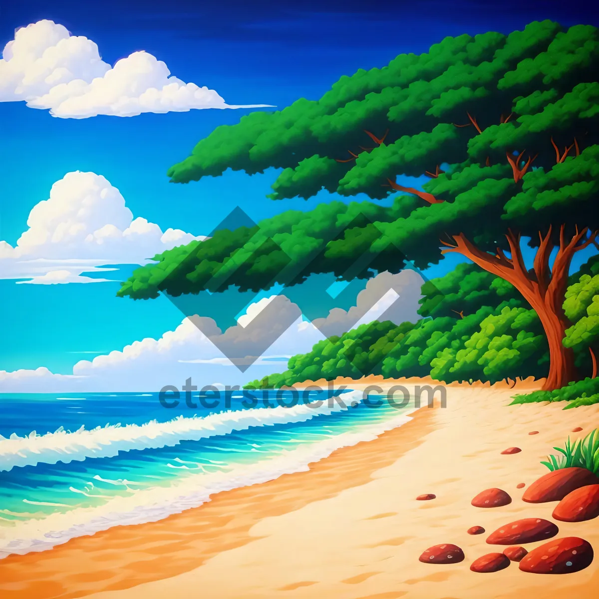 Picture of Serene Summer Seascape: Turquoise Waters and White Sands