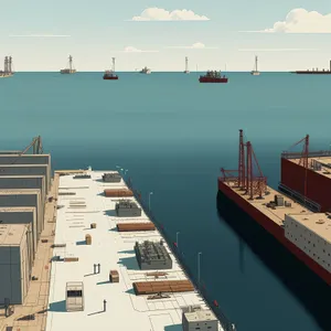Harbor City - Serene Vessel Amidst Sky and Sea