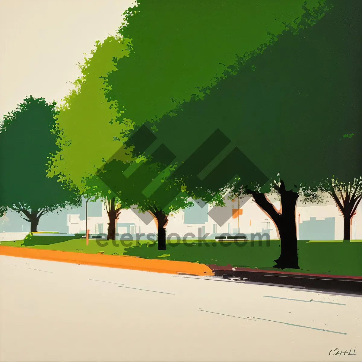 Picture of Idyllic Summer Landscape with Rolling Hills