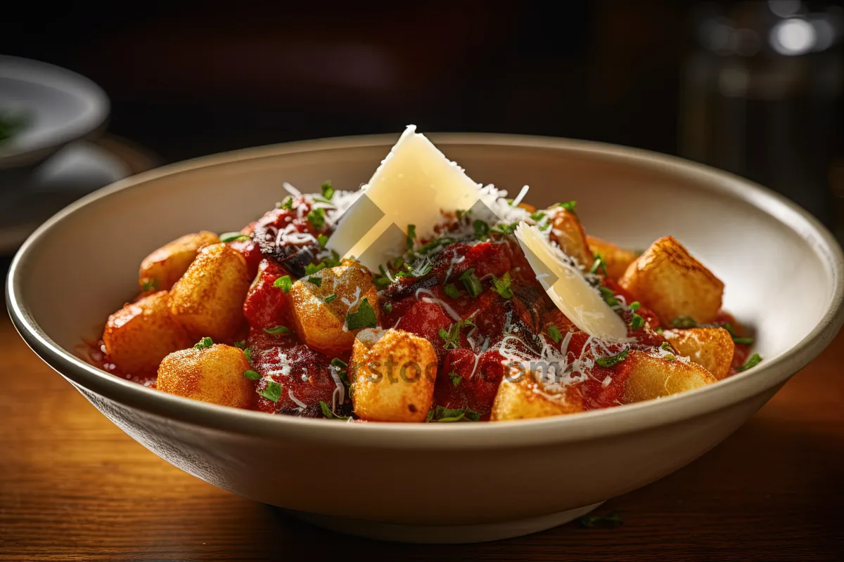 Picture of Delicious Gourmet Salad with Fresh Vegetables.