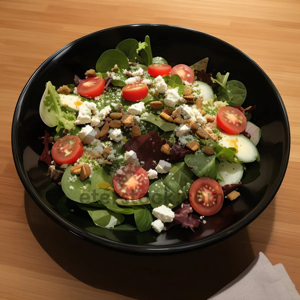 Picture of Fresh Vegetable Salad with Cheese and Tomatoes