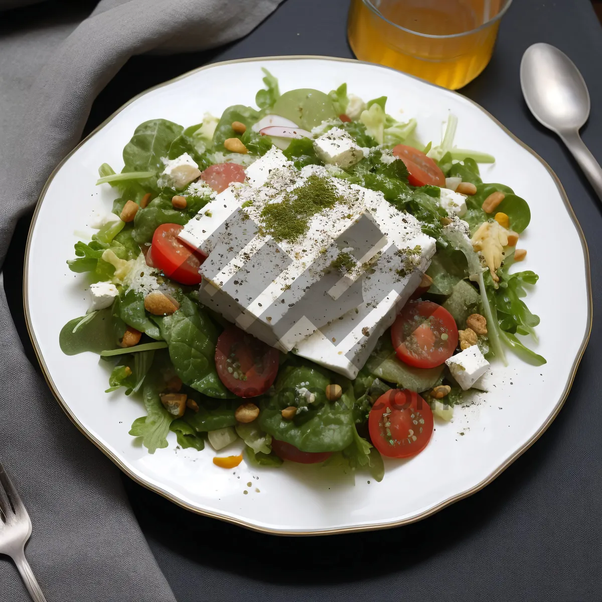Picture of Delicious Gourmet Salad Plate with Fresh Vegetables