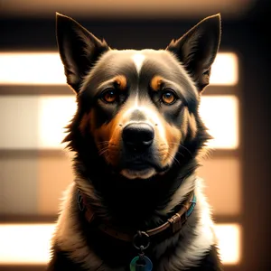 Cute Brown Shepherd Dog Portrait