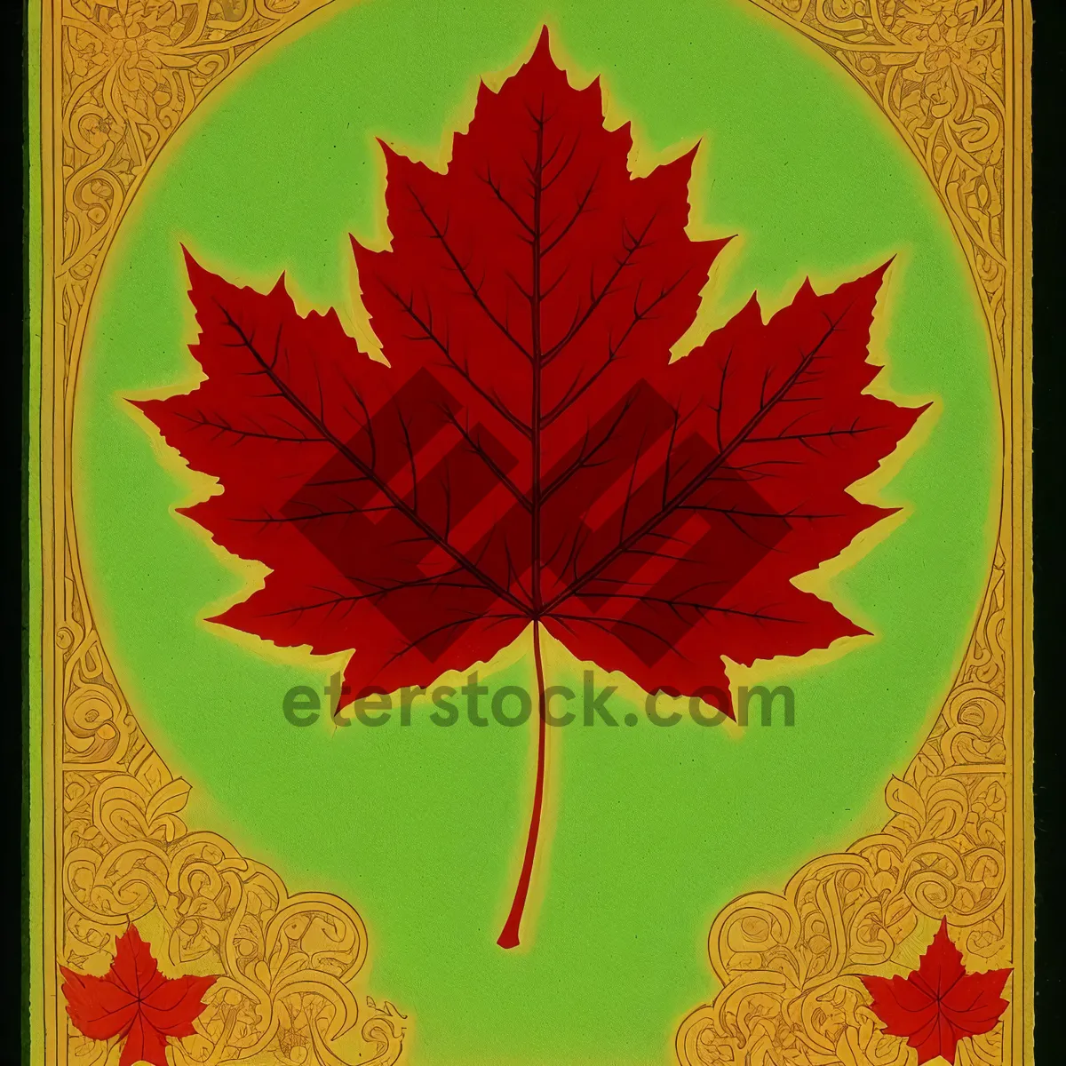 Picture of Vibrant Fall Maple Leaf Pattern for Autumn