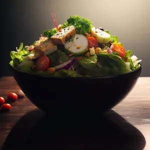 Fresh Gourmet Vegetable Salad with Tomatoes and Peppers.