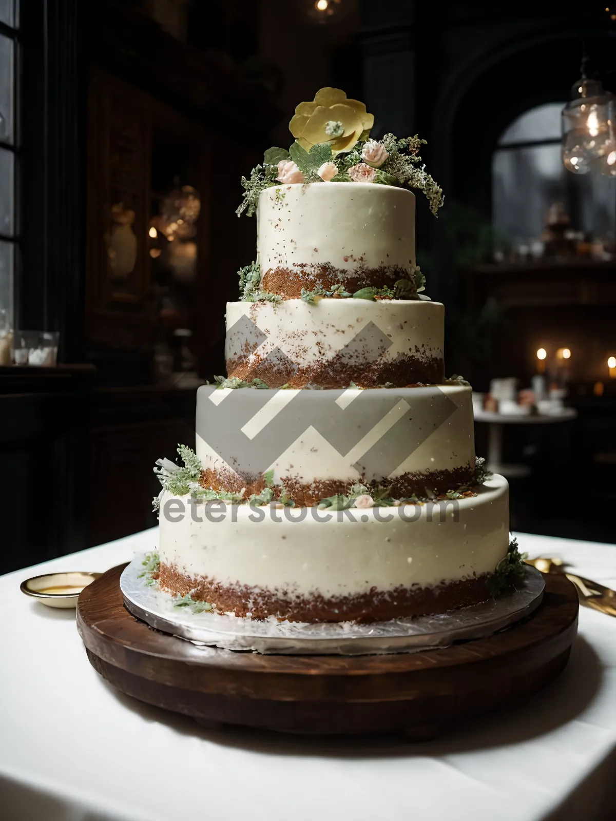 Picture of Decadent Wedding Cake with Chocolate Fountain