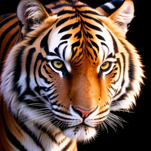 Wild Tiger Cat - Striped Feline Predator