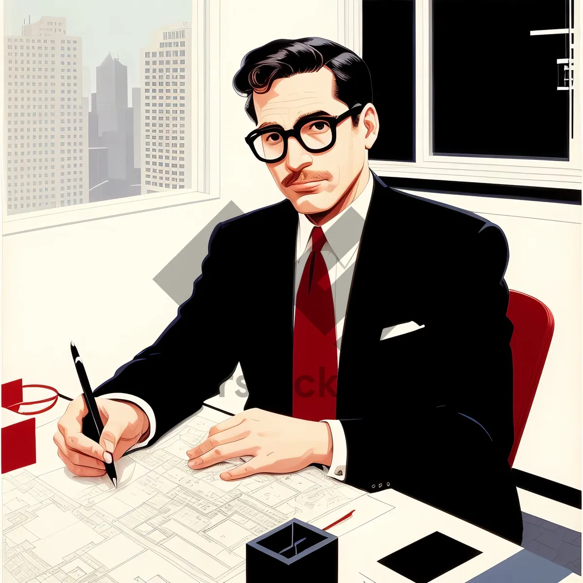 Picture of Successful Team Meeting with Confident Business Professionals