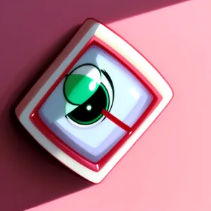 Modern 3D Stereo Icon Button with Shiny Metallic Finish