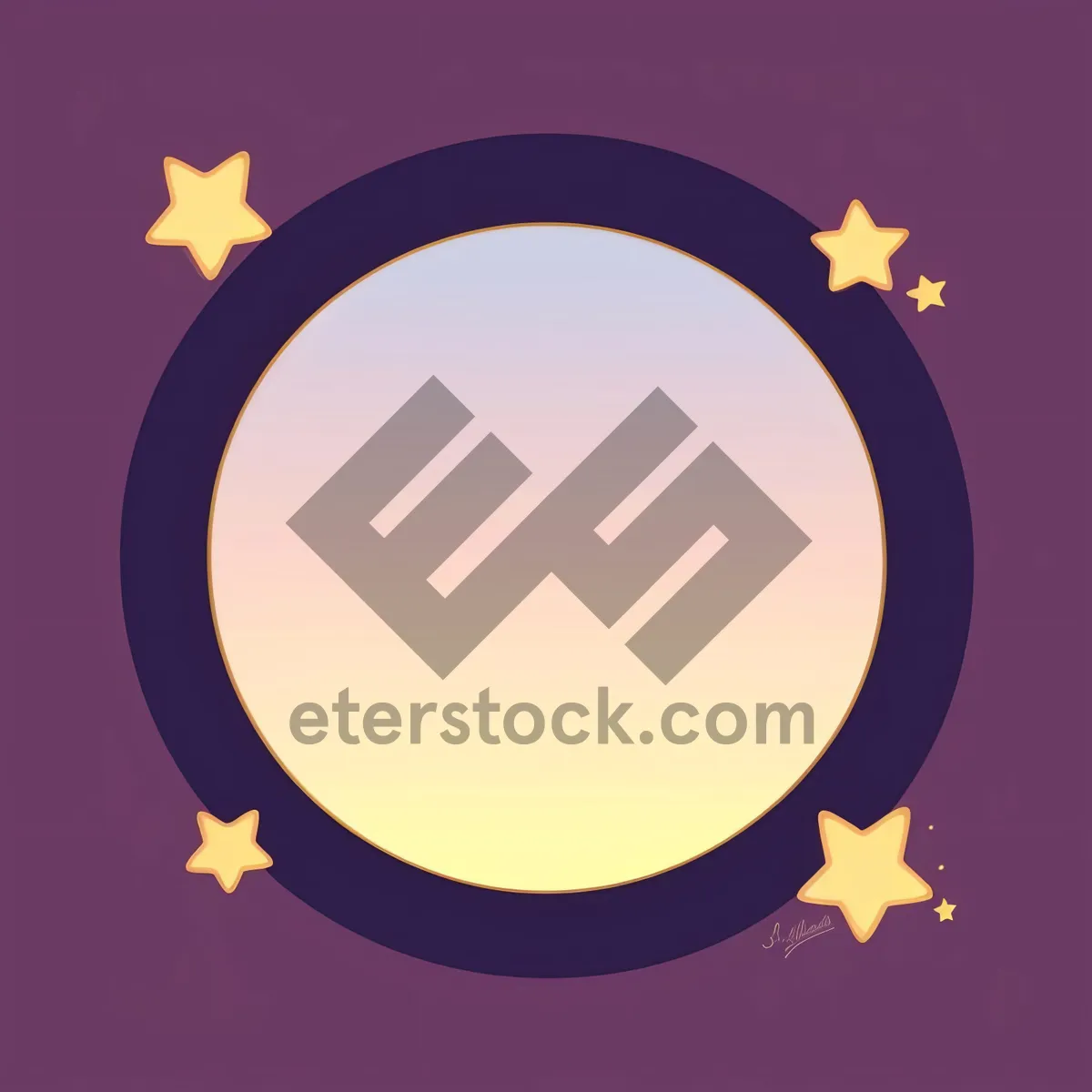 Picture of Artistic Moon Gear Symbol in Graphic Silhouette Frame