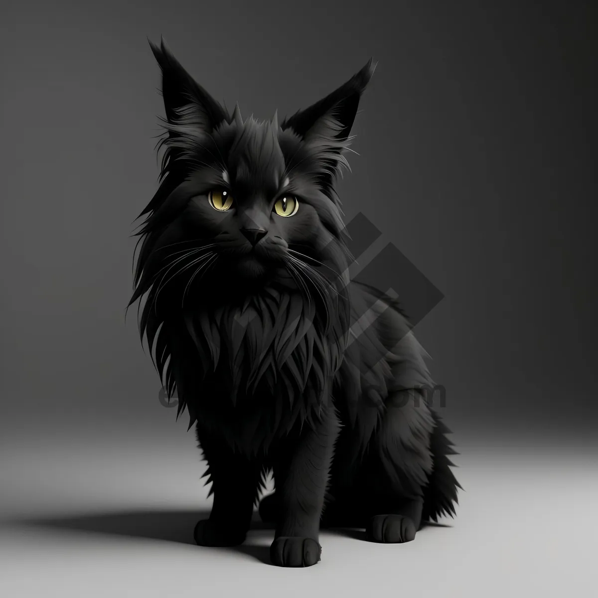 Picture of Fluffy Gray Kitty with Curious Whiskers