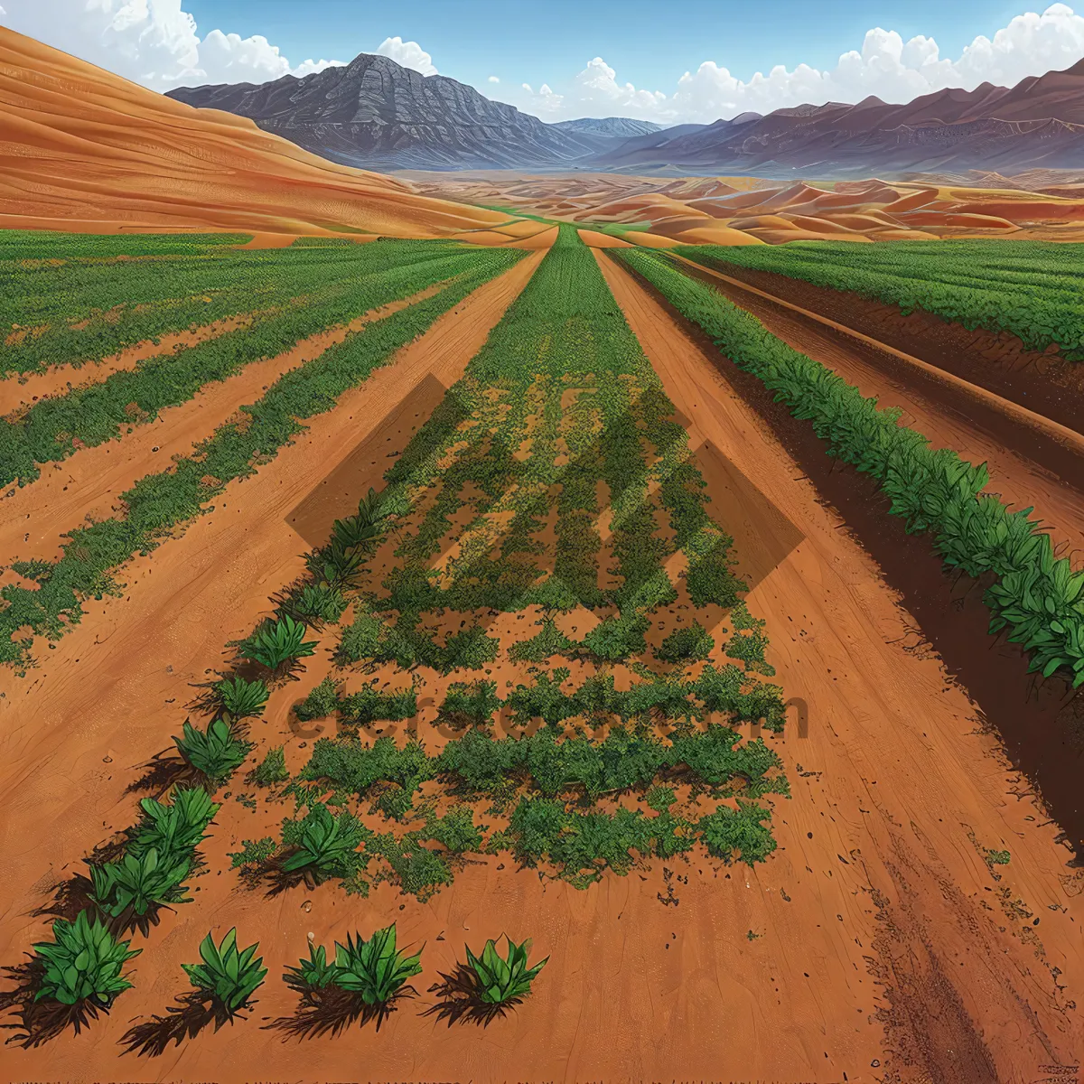 Picture of Highland Farming Landscape with Beautiful Countryside Scenery