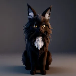 Furry Fluffball: Adorable Studio Portrait of a Cute Domestic Kitten