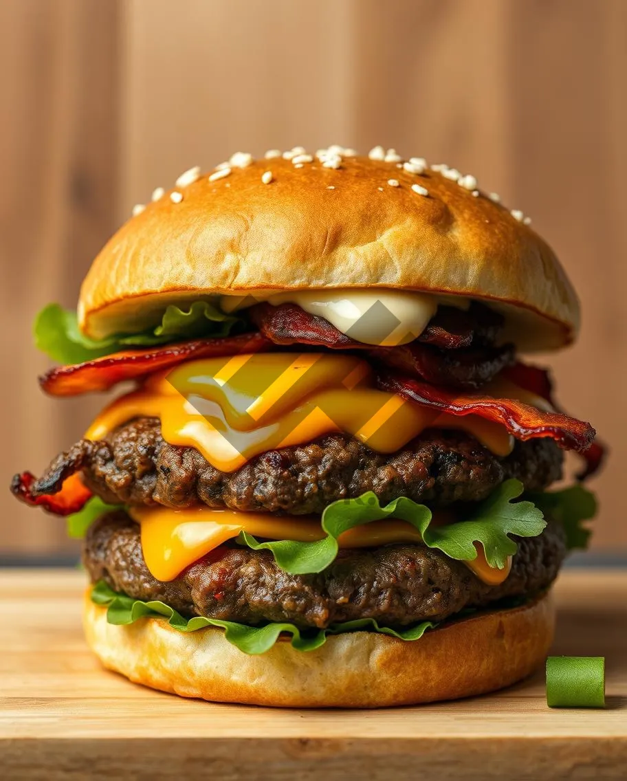 Picture of Healthy Grilled Beef Burger with Fresh Vegetables