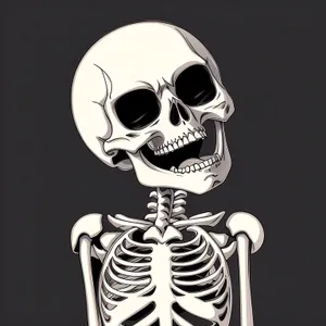 Pirate Skull Sculpture: Spooky Cartoon Bust of Human Anatomy