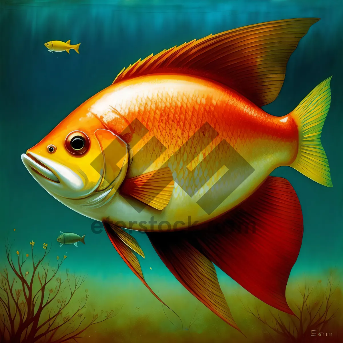 Picture of Gleaming Goldfish in Aquatic Paradise