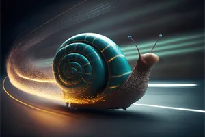 Digital Circle Design Art Light Snail Sculpture 3D.