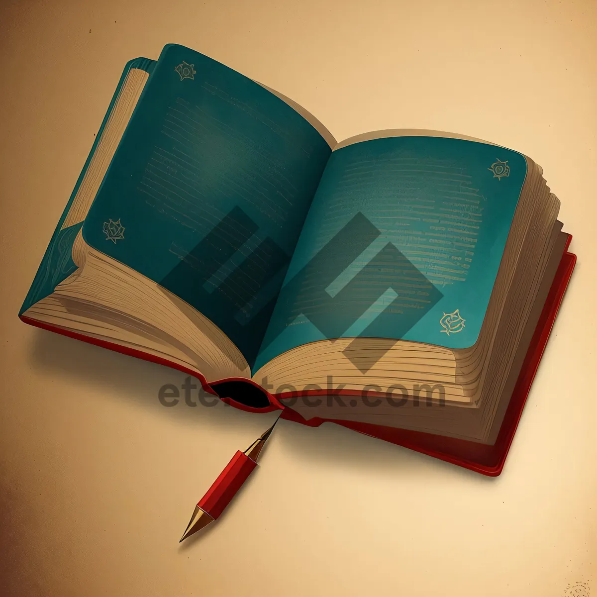 Picture of Blank Notebook on Office Desk