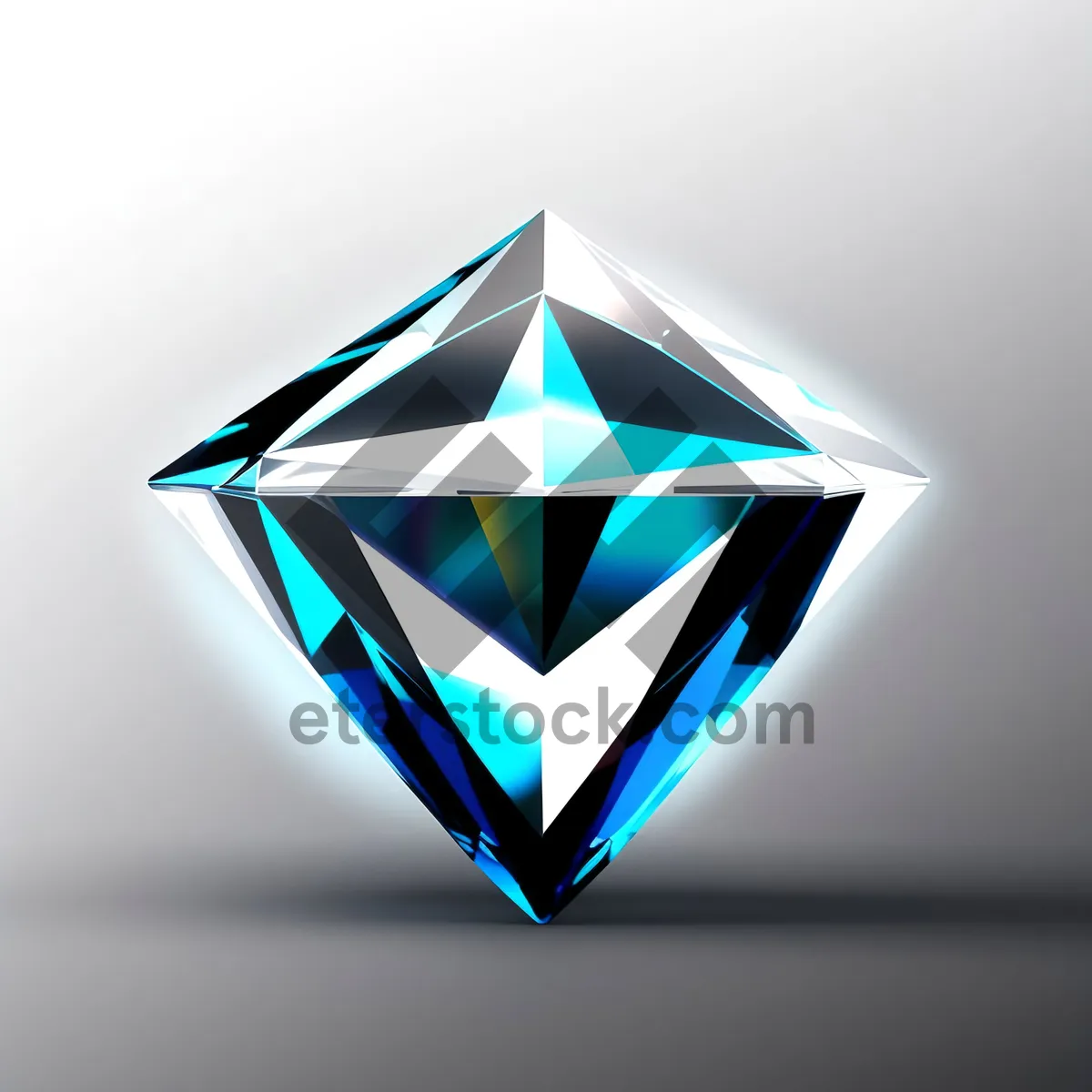 Picture of 3D Pyramid Gem Symbol Icon Design