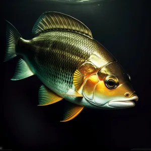 Colorful Sunfish Swimming in Tropical Aquarium