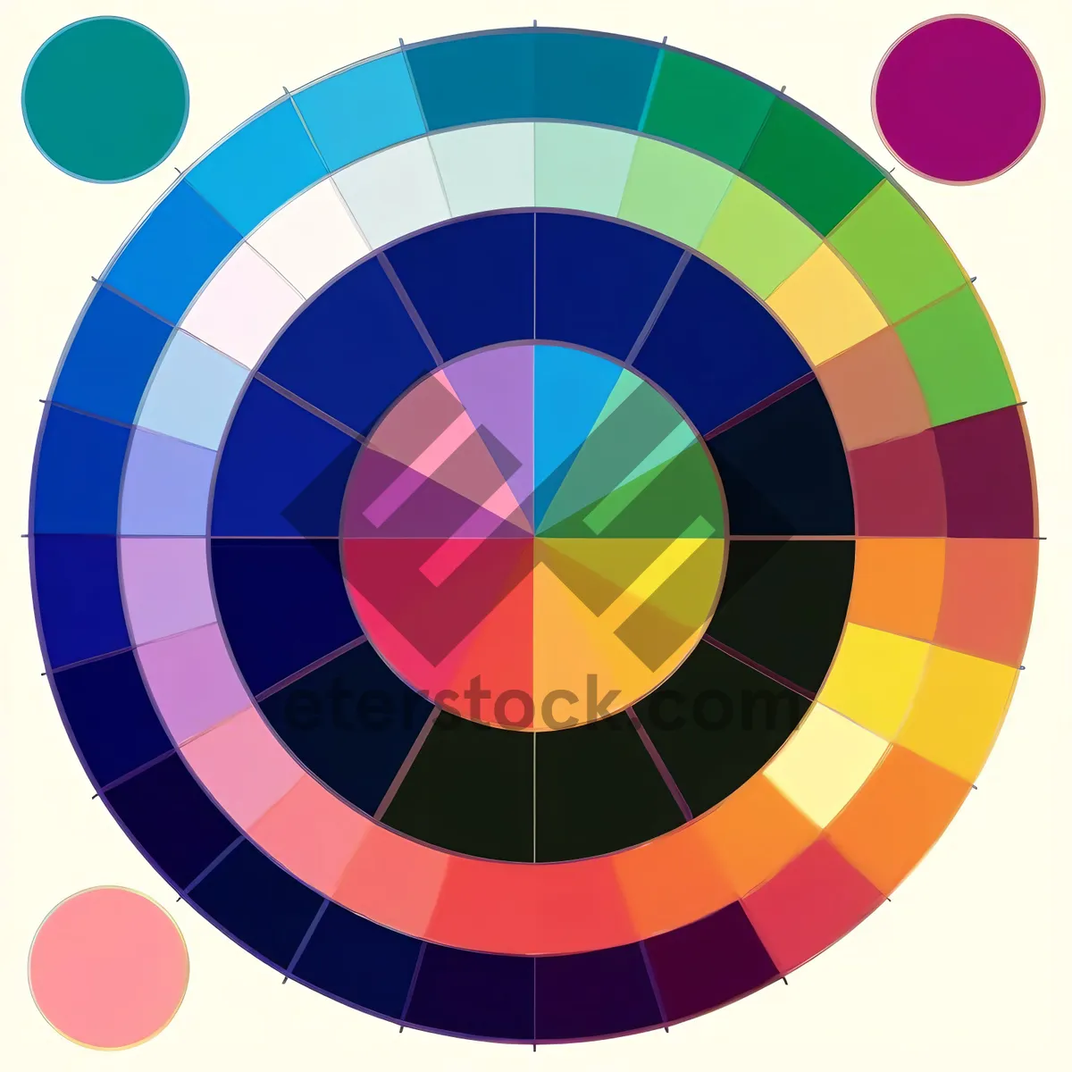 Picture of Colorful Retro Circle Mosaic Design