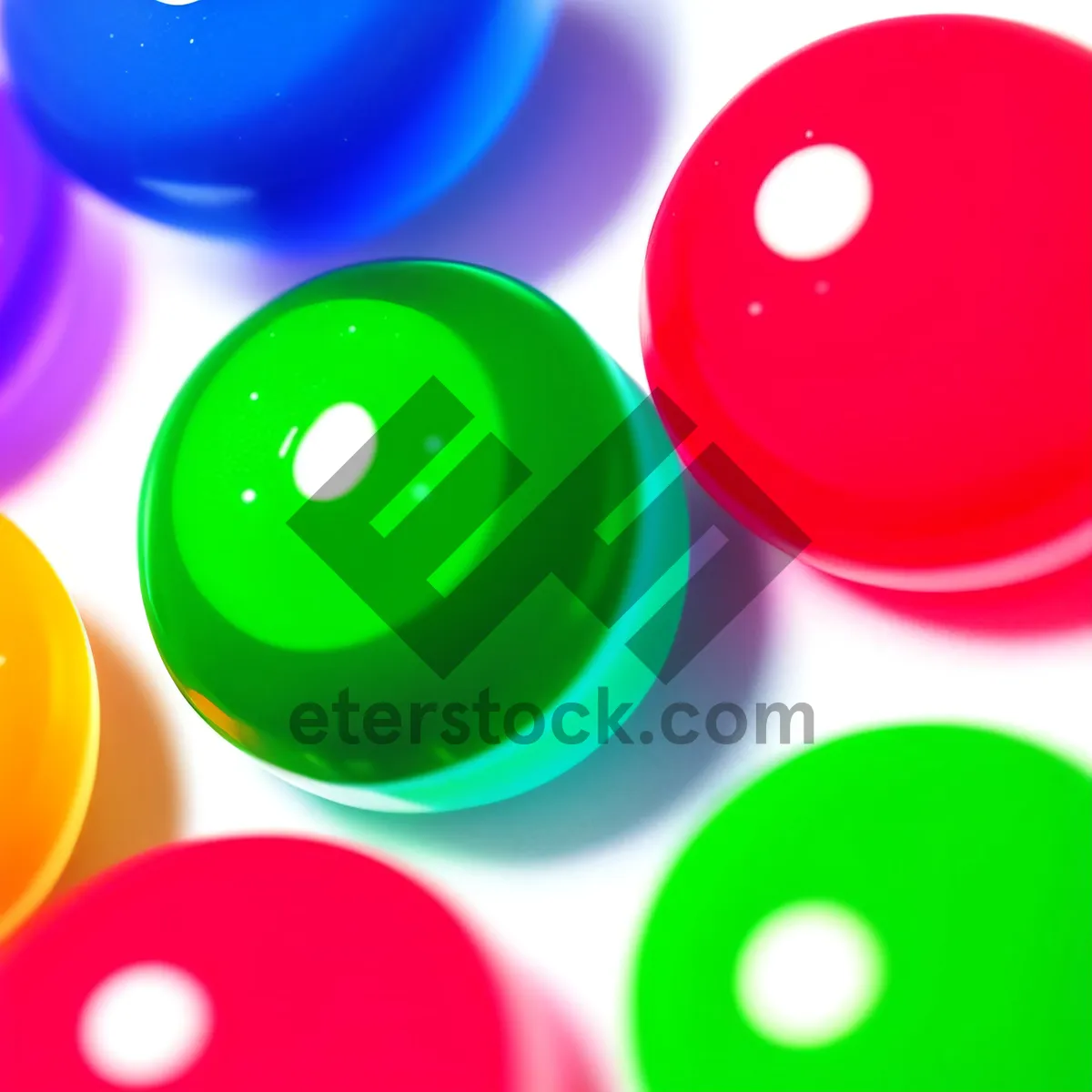 Picture of Shiny Round Glass Button - Colorful Web Design