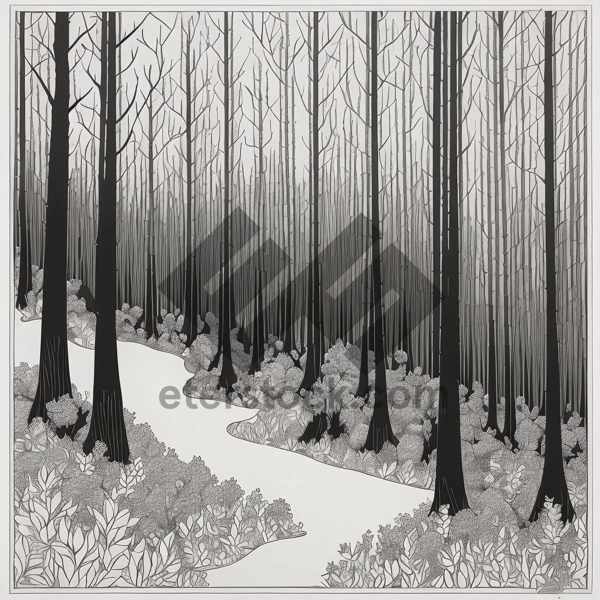 Picture of Winter Wonderland: snowy forest landscape with frozen trees