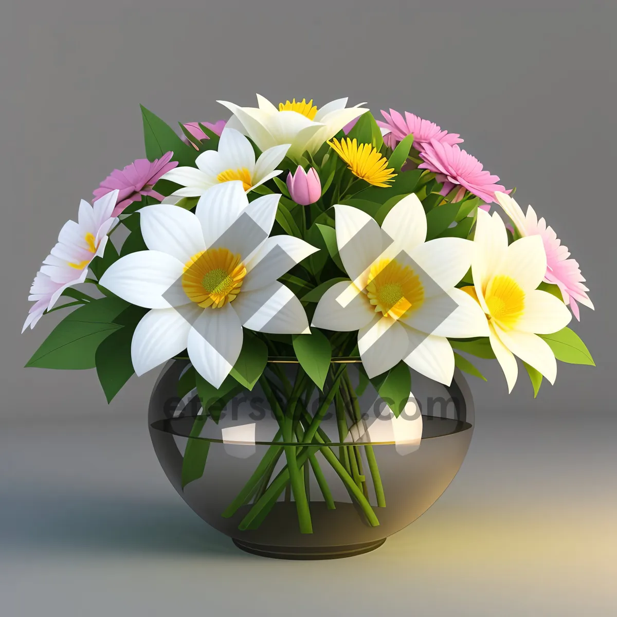 Picture of Blooming Floral Bouquet in Vibrant Yellow and Pink