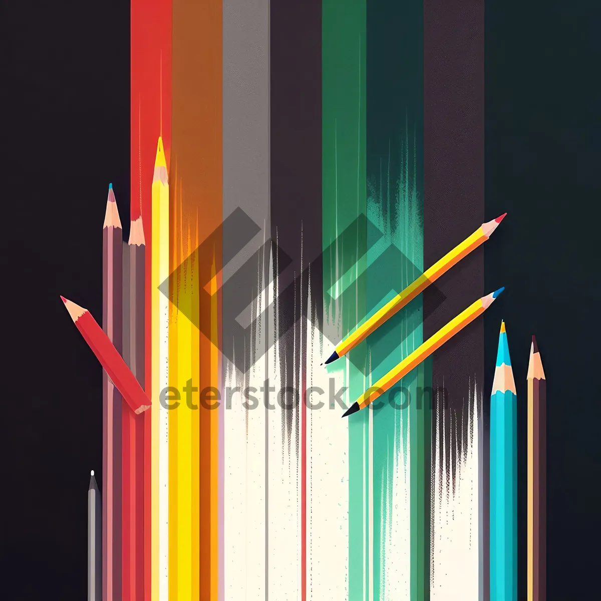 Picture of Vibrant Rainbow Pencils for Creative Art and Education