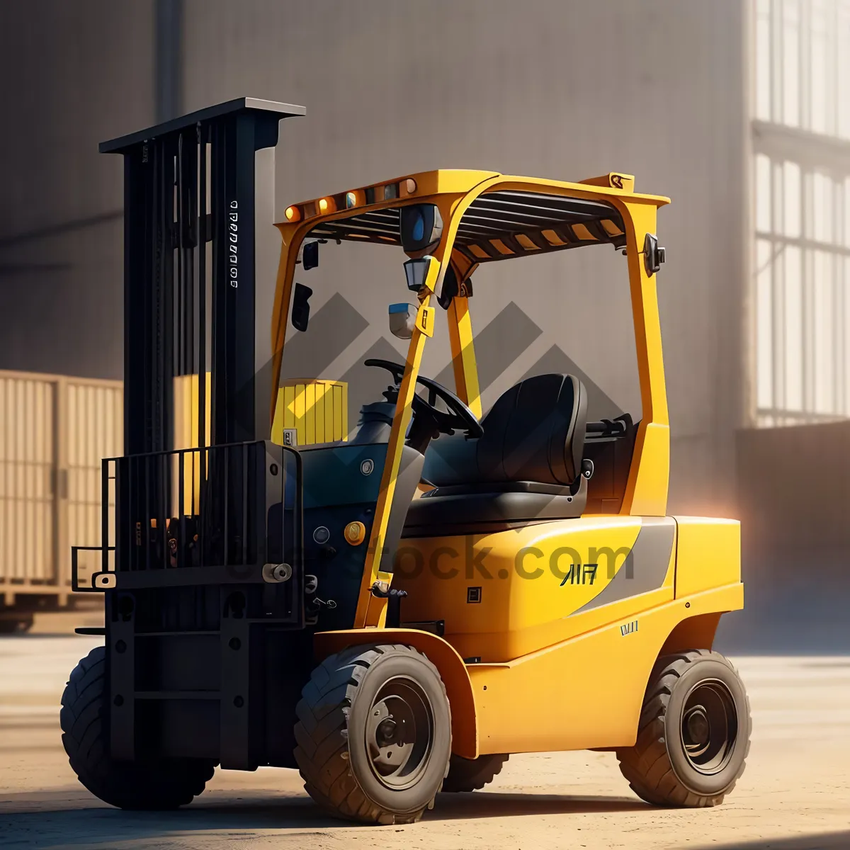 Picture of Yellow Forklift in Industrial Setting