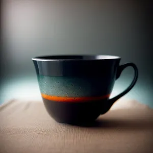 Hot Cup of Morning Coffee on Saucer