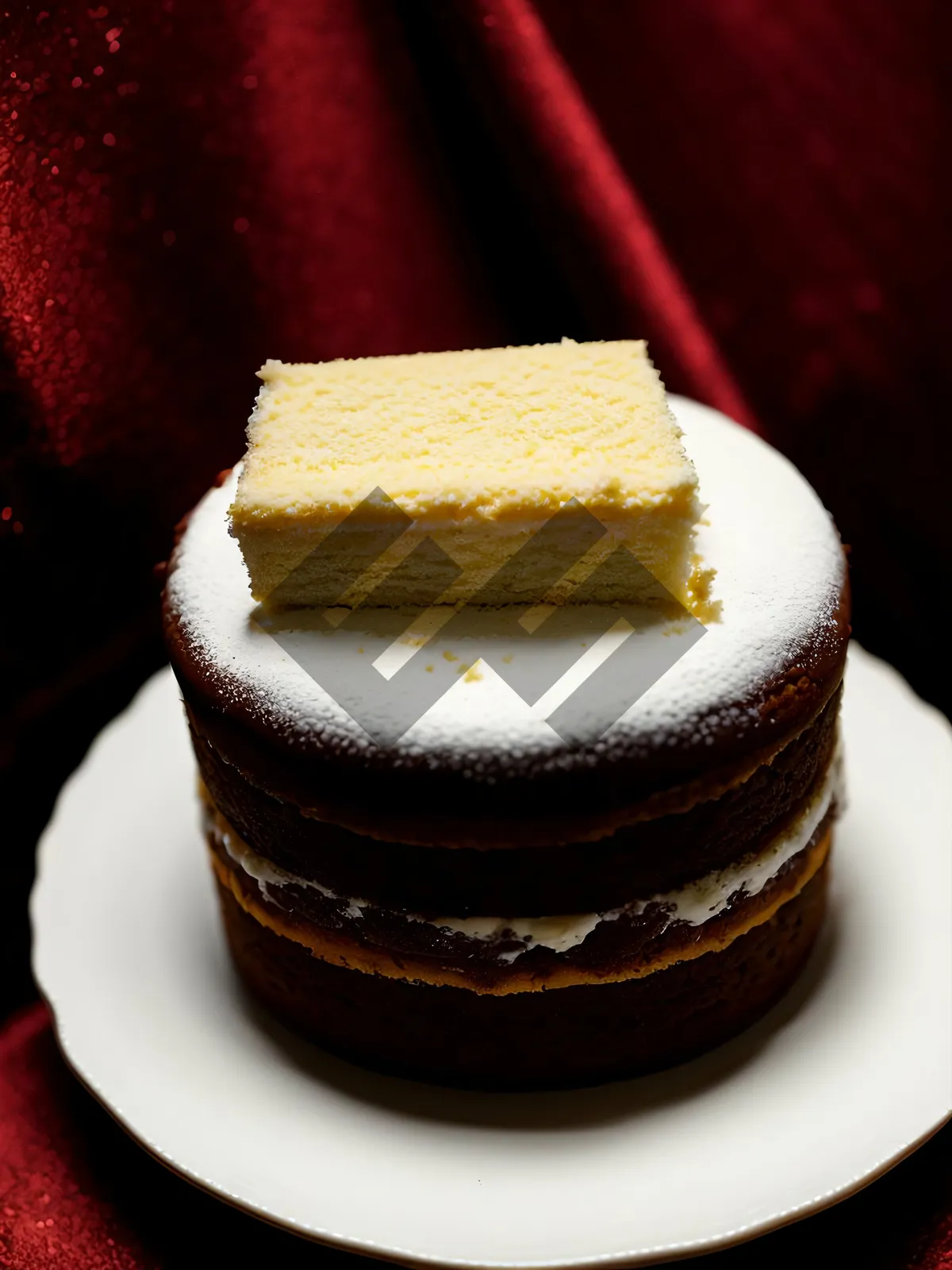 Picture of Delicious Chocolate Cake with Chocolate Sauce and Toast