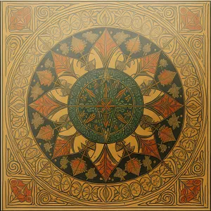 Antique Mosaic Arabesque Art Tile: Vintage Traditional Decorative Design