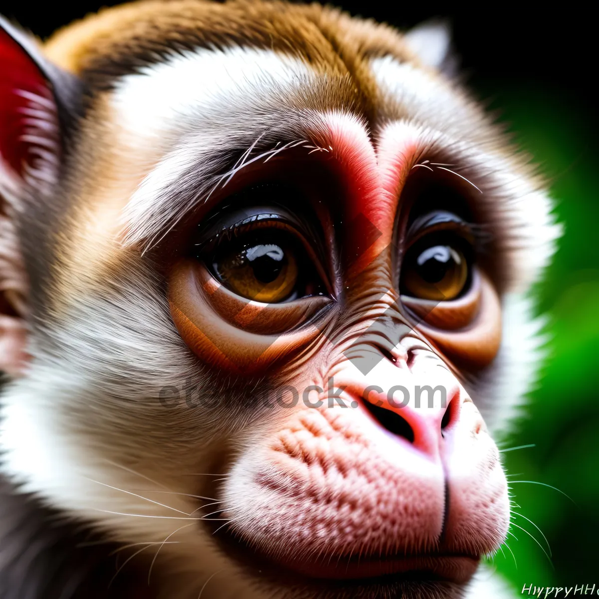 Picture of Wild Primate's Captivating Masked Portrait