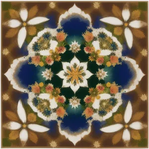 Colorful vintage floral wallpaper with arabesque motif