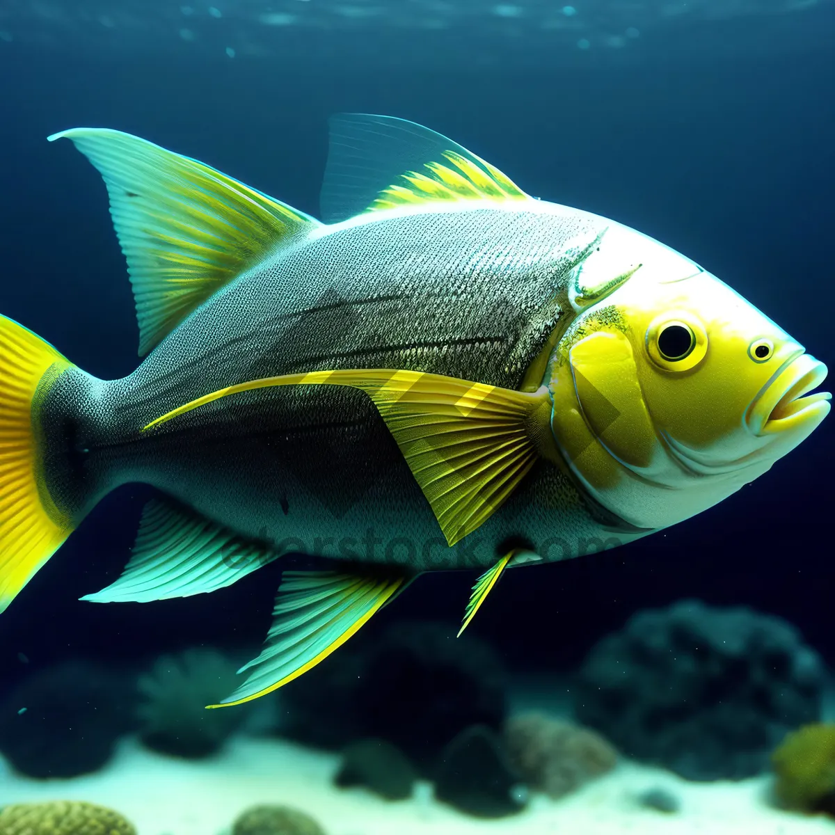 Picture of Colorful Butterfly Fish in Exotic Coral Reef