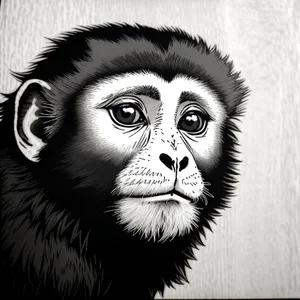Majestic Black Gibbon: Captivating Primate Wildlife Portrait