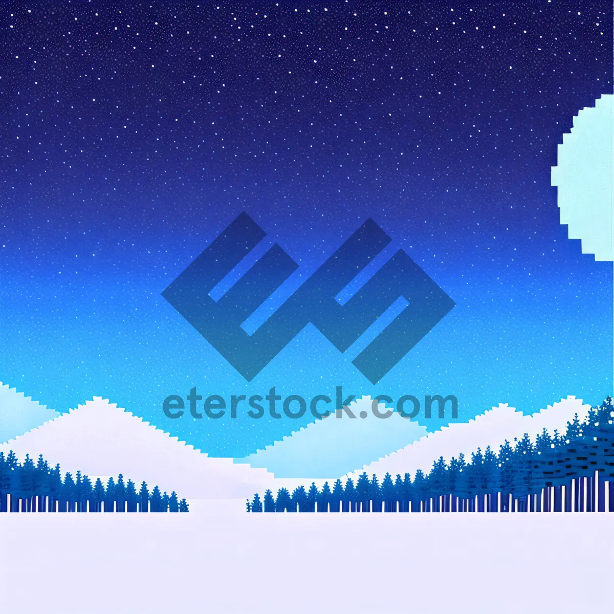 Picture of Winter Wonderland: Snowy Tree Landscape on Electronic Display